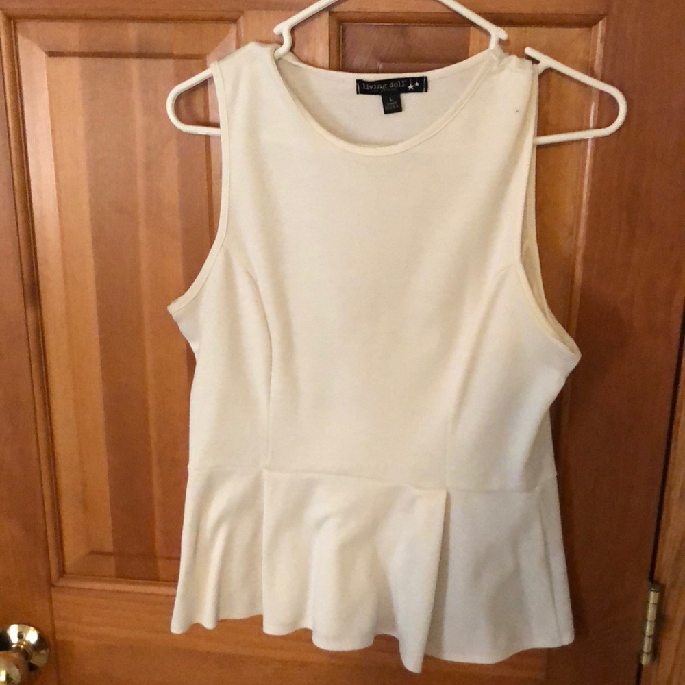 White peplum tank top